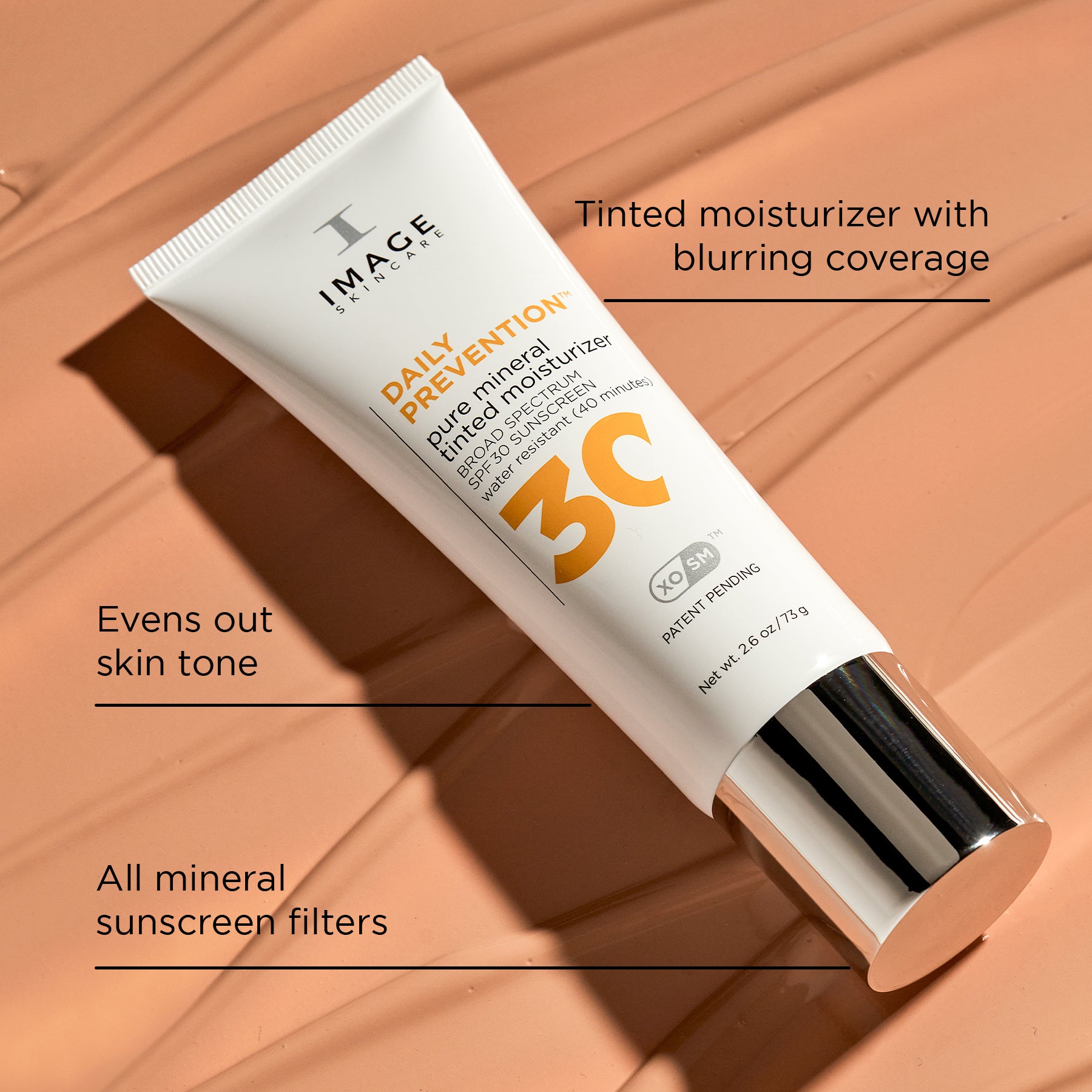 IMAGE Skincare Daily Prevention Pure Mineral Tinted Moisturizer SPF 30 - tinted moisturizer with SPF providing blurring coverage, even skin tone, and mineral sunscreen filters